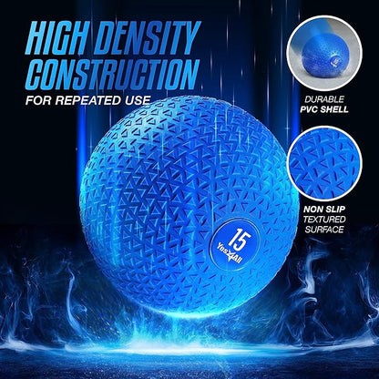 Yes4All Slam Balls, 10-40lb Weighted Ball Weight, Durable PVC Sand Filled Workout Dynamic Slam Ball for Core Strengthen