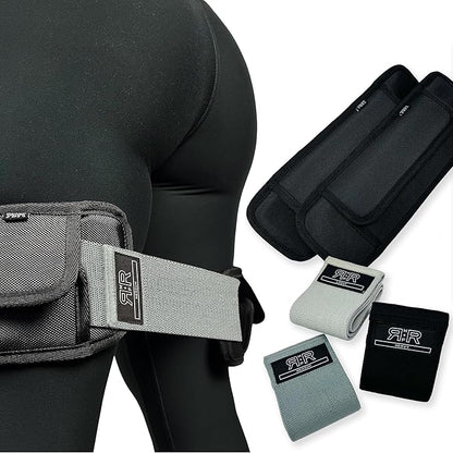 BADONKA Band Protective Sleeves for Booty Bands - Includes 3 Optional Fabric or Latex Resistance Loops - 3 Resistance Levels - Glute & Leg Workout Bands for Women & Men