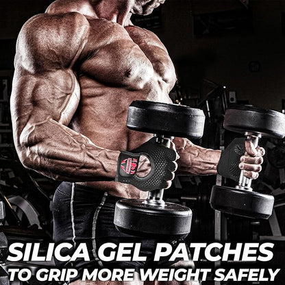 FIGHTSENSE Weight Lifting Gloves with Full Palm Protection, Workout Gloves for Men Women, Breathable Exercise Gym Gloves for Weightlifting, Fitness, Cycling, Pull ups, Deadlifting
