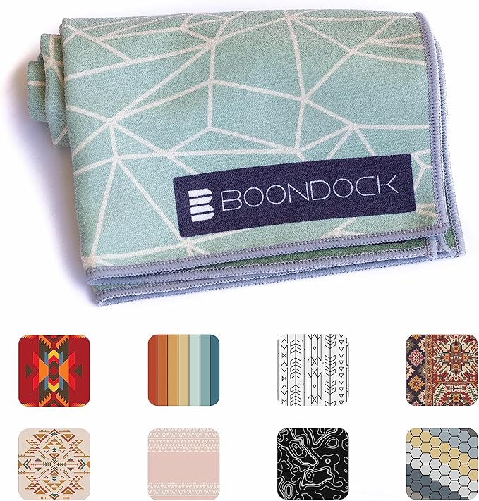 Boondock Co | Premium Microfiber Hand Towel | for Gym, Yoga, Travel, Workout, Backpacking, Beach — Highly Absorbent Quick Dry and Sand Free Fabric (Gemstone)