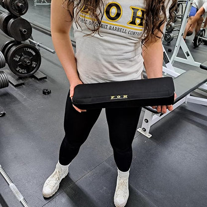 Force of Habit Barbell Pad, 16 Inch Olympic Bar Cushion, Thick Foam Core, Removable Washable Cover for Hip Thrust, Squat Protection, Shoulder and Trap Comfort