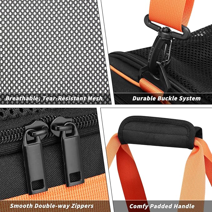 Boxing Gym Duffle Bag, Breathable Mesh Gym Bag for Boxing Gear | Wet Pocket, Privacy Pocket & Removable Shoulder Strap, Multipurpose Muay Thai, MMA, BJJ, Jiu Jitsu, Wrestling Workout Bag