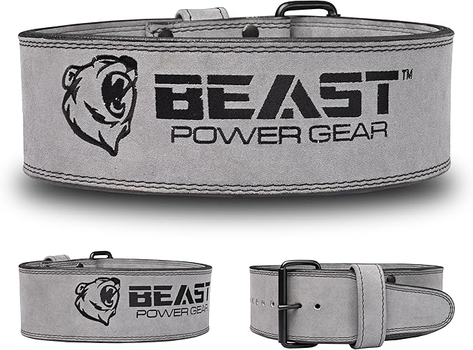 Beast Power Gear Weight Lifting Belts - Free Strap 4” Wide 10mm Thick for Weightlifting Bodybuilding Powerlifting Belt Superior Back Support Gym Belts for Men Women