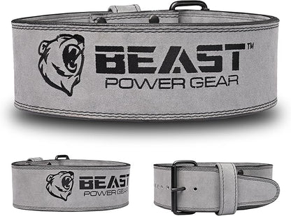 Beast Power Gear Weight Lifting Belts - Free Strap 4” Wide 10mm Thick for Weightlifting Bodybuilding Powerlifting Belt Superior Back Support Gym Belts for Men Women