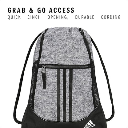 adidas Alliance Sackpack – Drawstring Backpack for Sports, Small Gym Bag
