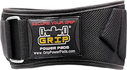 Grip Power Pads Weightlifting Gym Belt Powerlifting for Men & Women 6 Inch Back Support Best for Olympic Gym Lifting (Black, 29"-34" Around Navel Small)