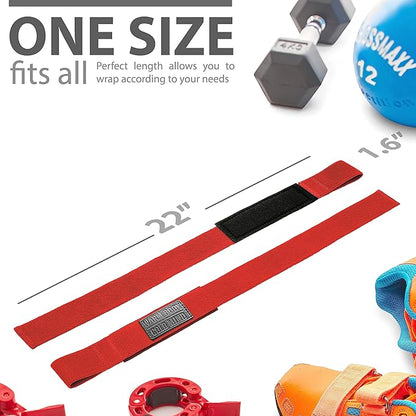 WARM BODY COLD MIND Lasso Lifting Wrist Straps for Cross Training - Rated at 770 lb - Hand Wraps for Olympic Weightlifting, Powerlifting, Weight Lifting, Bodybuilding Strength Deadlift Gym Bar, Cotton