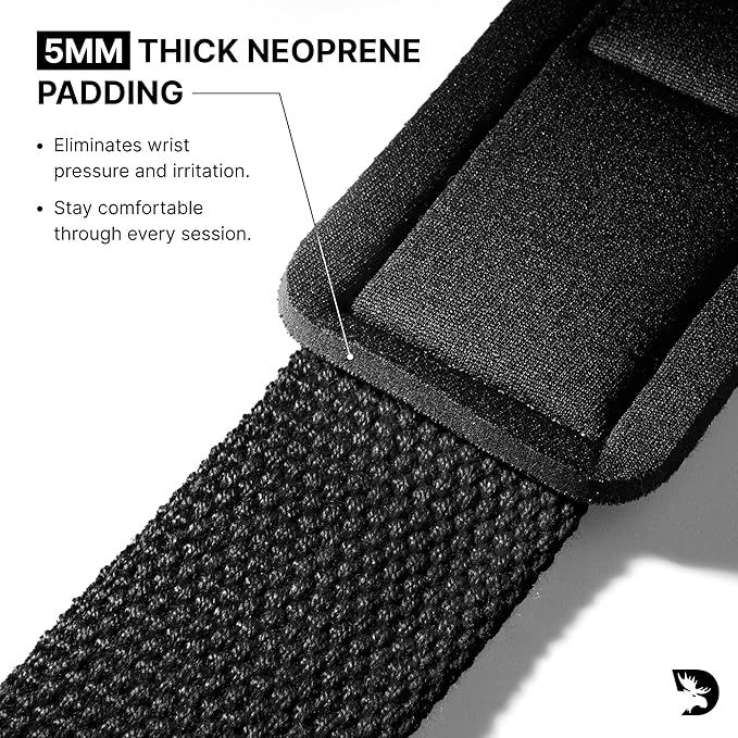 DMoose Fitness Lifting Straps 24" (Pair) - 5mm Padded Durable Wrist Straps for Weightlifting & Powerlifting - Cotton Lifting Strap with Silicone Grip for Men & Women - Deadlift Strap for Gym Workout