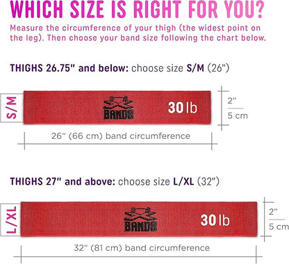 The X Bands Exercise Resistance Bands - Non-Slip Extra Thick Fabric Hip Loop Booty Bands - 20, 30, 40, 50 lb - Fitness Workout for Legs, Butt Training, Stretching, Yoga