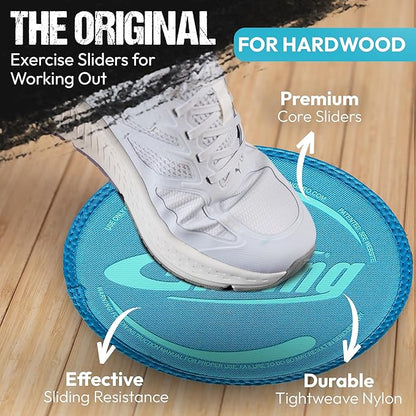 Gliding Discs for Working Out - Exercise Sliders for Carpet & Hardwood Floors 1 Pair, Authentic Workout Sliders Disc for Full Body Resistance Workout, Includes 4 Streaming Video Workouts