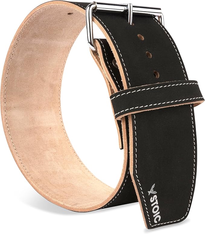 Stoic Powerlifting Belt/Weight Lifting Belt - 4 Inches Wide - No Taper for Maximum Support & Protection