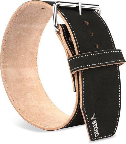 Stoic Powerlifting Belt/Weight Lifting Belt - 4 Inches Wide - No Taper for Maximum Support & Protection