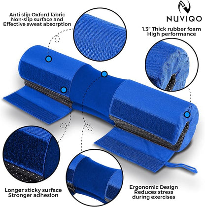 Barbell Squat Pad with Thick Foam and Nylon Padding - Neck & Shoulder Protective Pad Provides Support for Squats, Lunges & Hip Thrusts - Fits Olympic Standard Weightlifting Bar