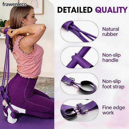 Fitness Resistance Bands with 4 Tube Pedal Ankle Puller, Elastic Yoga Pedal Stretch Band for Exercise, AB Training, Sit Up Equipment