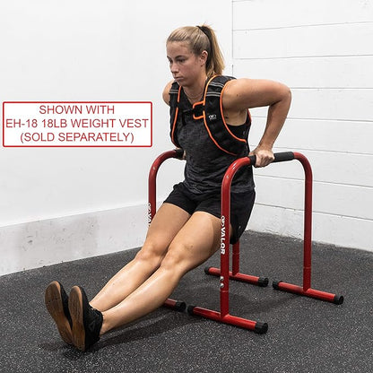 Valor Fitness Non-Slip Dip Station Stands – Bodyweight Exercise Equipment for Dips, L-Sits, Rows, Push-Ups, Pull-Ups Uppr Body Workout - Home Gym Strength Training