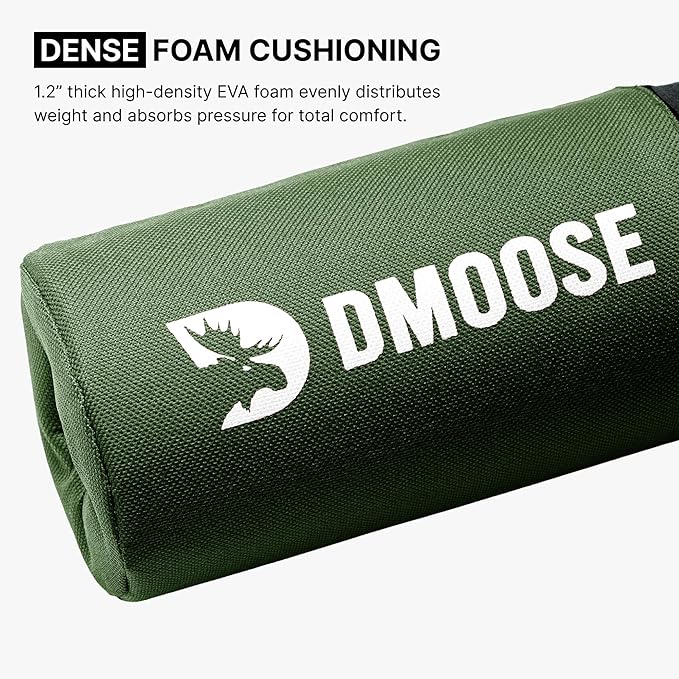 DMoose Fitness Barbell Pad for Hip Thrust, Squat & Lunges - Non-Slip Thick Foam Cushion for Neck and Back Support with Two Straps - Hip Thrust Pad for Leg Day - Fits All Olympic Bars and Smith Machine