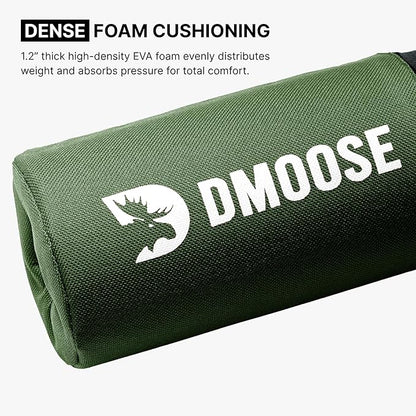 DMoose Fitness Barbell Pad for Hip Thrust, Squat & Lunges - Non-Slip Thick Foam Cushion for Neck and Back Support with Two Straps - Hip Thrust Pad for Leg Day - Fits All Olympic Bars and Smith Machine