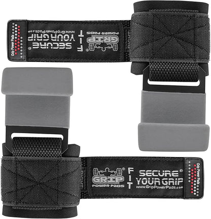 Weight Lifting Rod Hooks Heavy Duty Wrist Wraps Power Weight Lifting Training Gym Grips Straps Set of 2