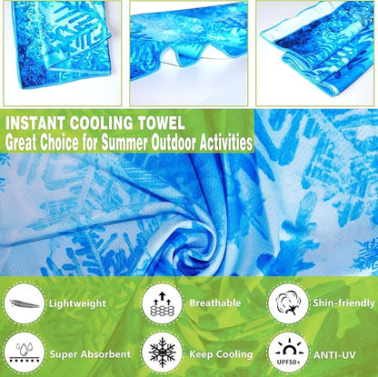 Zollen 4/6 Pack Cooling Towel(40"x12"), Ice Towel, Workout Towel, Soft Breathable Chilly Towel, Microfiber Towel for Yoga, Sport, Running, Gym, Camping, Fitness,Hike & More Activities