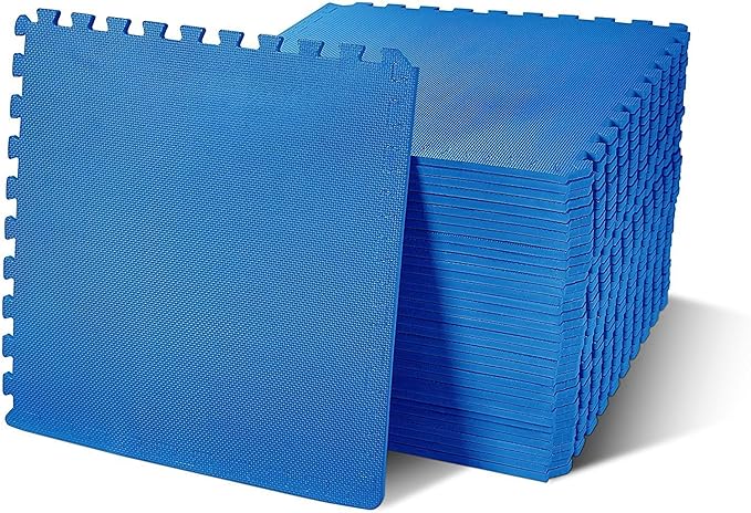 BalanceFrom Puzzle Exercise Mat 1/2" Thick, EVA Interlocking Foam Floor Tiles for Home Gym, Mat for Home Workout Equipment, Floor Padding for Kids, Multiple Sizes and Colors