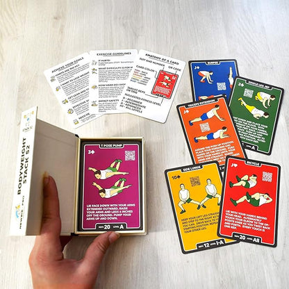 Stack 52 Bodyweight Exercise Cards: Workout Playing Card Game. Designed by a Military Fitness Expert. Video Instructions Included. No Equipment Needed. Burn Fat Build Muscle.