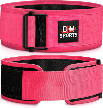 DXM SPORTS Self-Locking Weight Lifting Belt - Men Women Gym Fitness Strength Training, Bodybuilding Powerlifting Weightlifting Workout, Deadlift Squat, Pro Exercise Belt