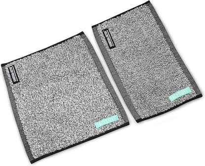 FACESOFT Mini and Nano Detox Sweat Charcoal Towel Multipack - Infused with Activated Charcoal - Pulls Oils and Toxins from Skin - Absorbent Cotton Exercise Towel - No Synthetic Microfibers - 2 Pc