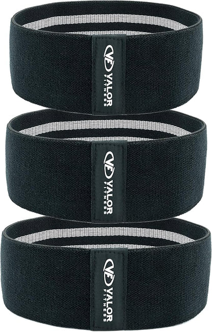 Valor Fitness Hip Bands - Fabric Resistance Glute Training Set, 3- Tension Level for Leg and Hip Mobility -Travel Bag Included
