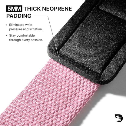 DMoose Fitness Lifting Straps 24" (Pair) - 5mm Padded Durable Wrist Straps for Weightlifting & Powerlifting - Cotton Lifting Strap with Silicone Grip for Men & Women - Deadlift Strap for Gym Workout