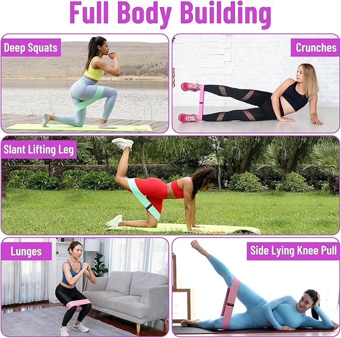 Resistance Bands – Premium Workout Bands for Women & Men, 3-Piece Stretch Band Set for Glutes, Legs, Pilates & Strength Training