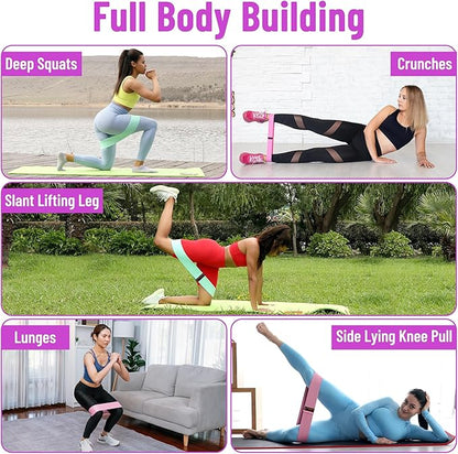 Resistance Bands – Premium Workout Bands for Women & Men, 3-Piece Stretch Band Set for Glutes, Legs, Pilates & Strength Training