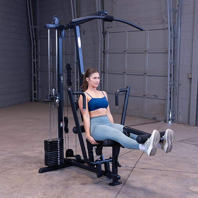 Body-Solid Powerline Adjustable Power Rack - 18-Level Strength Training Heavy-Duty Steel Frame with Safety Rods and Chin-Up Bar for Home Gym, Silver