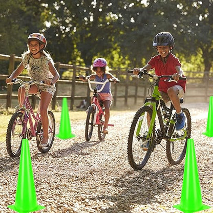[5 Pack] 18 inch Traffic Cones, Safety Road Parking Cones,Agility Field Marker Cones for Soccer Basketball Football Drills Training, Outdoor Sport Activity & Festive Events– (5 Color Options)