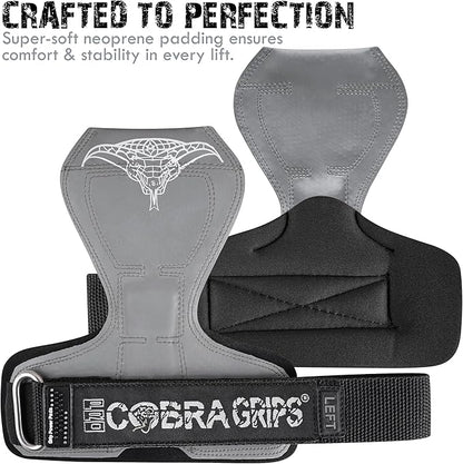 Cobra Grips PRO Weight Lifting Gloves Heavy Duty Straps Alternative with Power Lifting Hooks Padded Wrist Support for Deadlifts & Bodybuilding