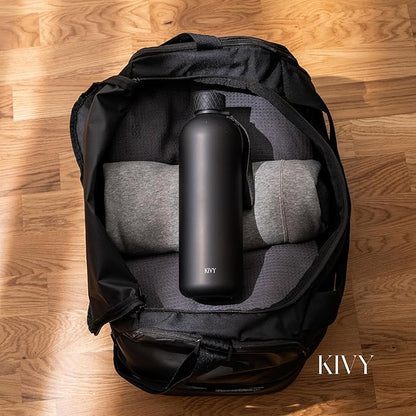 KIVY Large Water Bottle 50oz [Lightweight & Shatterproof] Fits Backpack & Cupholder for Travel, Sports, School - Blue water bottle no straw - 1.5 Liter water bottles - 50oz Water bottle