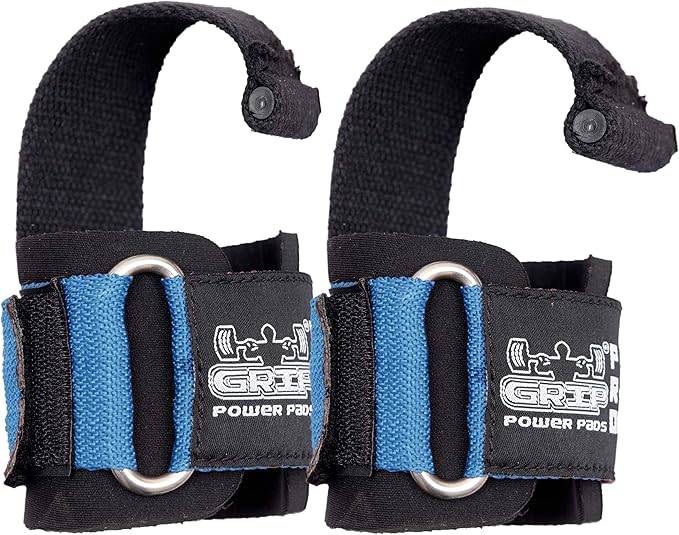 Gym Lifting Dowel Straps Neoprene Padded Wrist Wraps for Weight Training, Bodybuilding & Fitness – Wrist and Grip Support, 2 Pack (Blue)