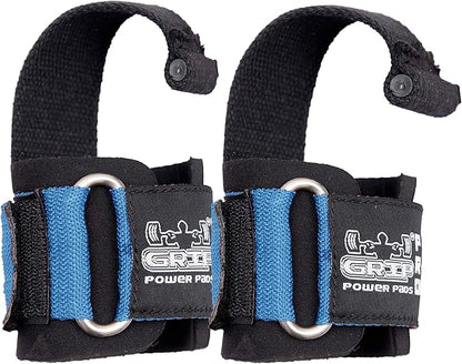 Gym Lifting Dowel Straps Neoprene Padded Wrist Wraps for Weight Training, Bodybuilding & Fitness – Wrist and Grip Support, 2 Pack (Blue)