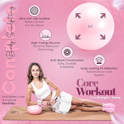 14-Piece Pilates Kit for Home Workouts | Pilates Equipment Workout Set | Resistance Bands | Pilates Ring | Pilates Ball | Yoga Blocks | Home Pilates Kit | Pilates Workout Set | Home Pilates