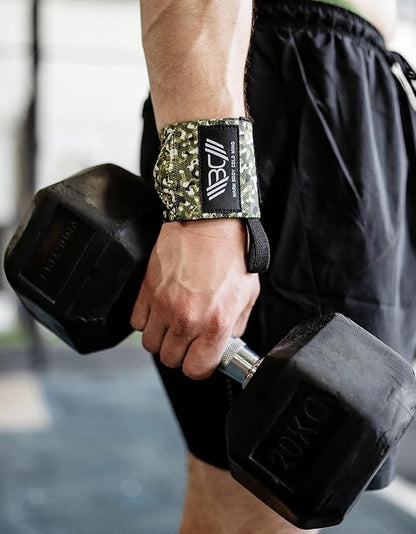 WARM BODY COLD MIND - Weightlifting Wrist Wraps for Cross Training, Powerlifting, Deadlift, Gym, Workout, Exercises & Fitness, Heavy-Duty Wrist Support, Thumb Loop