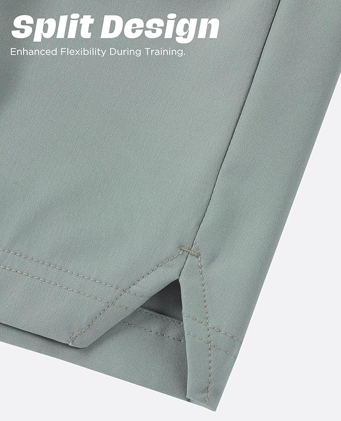 Men 2 in 1 Running Shorts with Compression Liner 5" 7" Quick Dry Workout Athletic Shorts with Pockets Towel Loop