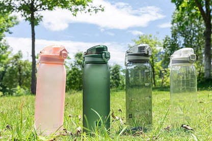 30oz Water Bottle with Time Markers and Filter, BPA Free Large Durable Portable Plastic Bottle for school (Pack of 1)