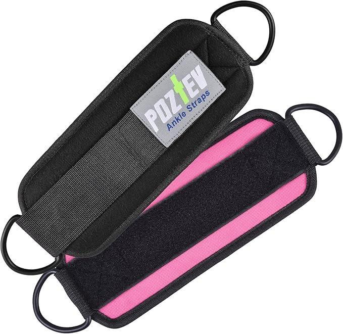Ankle Straps for Cable Machine (PAIR) – Adjustable Padded Cuff Leg Straps Attachment, Ideal for Glute Workouts Leg Training Kickbacks Hip Abductors Booty Building & Lower Body Fitness