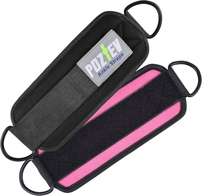 Ankle Straps for Cable Machine (PAIR) – Adjustable Padded Cuff Leg Straps Attachment, Ideal for Glute Workouts Leg Training Kickbacks Hip Abductors Booty Building & Lower Body Fitness