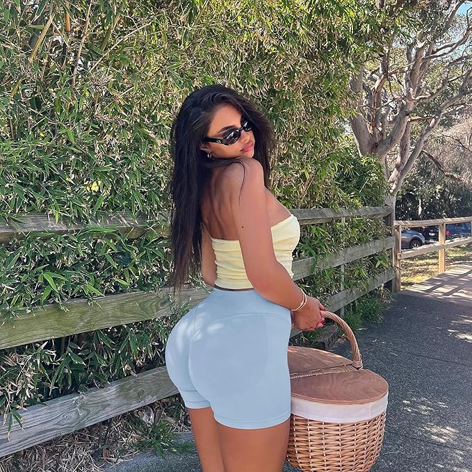 TDIFFUN Women Workout Shorts 3 Pack Gym Seamless Scrunch Butt Lifting Impact High Waist Yoga Biker Booty Athletic Shorts