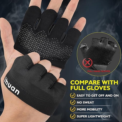 ihuan New Weight Lifting Gym Workout Gloves Men & Women, Great for Weightlifting, Exercise, Training, Fitness
