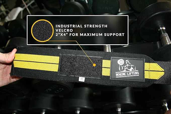 Nordic Lifting Wrist Wraps (2 Pairs) – Lifting Wrist Wraps with Thumb Loop for Weightlifting, Powerlifting & CrossFit – Durable Wrist Support Straps for Men & Women – Gym Essentials for Heavy Lifts