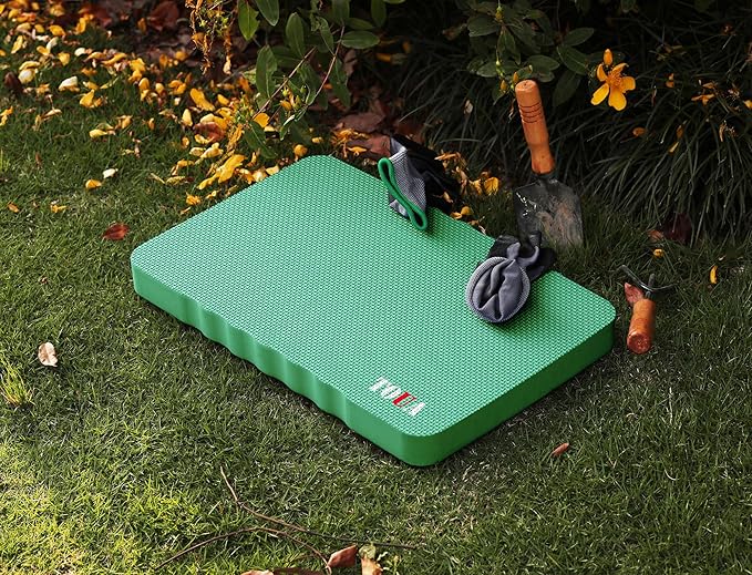 TOUA Kneeling Pad Thick Extra Large High Density Foam Comfort for Work Gardening Yoga Exercise Garden Knee, Green 2 Pack