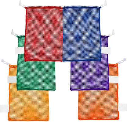 Champion Sports Mesh Equipment Bag – Heavy-Duty Nylon Drawstring Bag with Lock & ID Tag, Breathable Storage Sack for Balls, Swim Gear, Laundry & Toys, Multiple Sizes & Colors