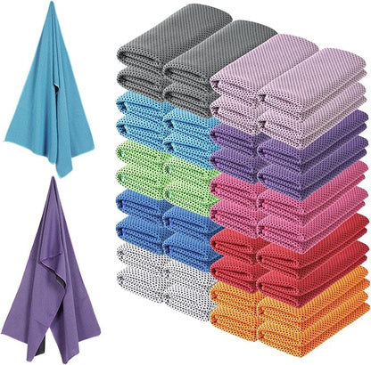 Hosuly 40 Pcs 47 x 12'' Cooling Towels for Neck Face Microfiber Breathable Chilly Ice Towel for Yoga Golf Gym Workout Sport Camping Running Activities Hot Weather