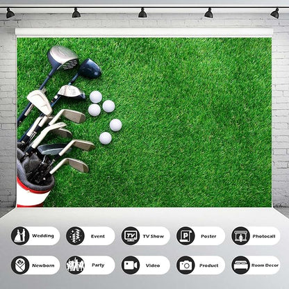 Golf Backdrop Green Grass Golf Sports Photography Background Golfs Theme Party Relaxation Backdrop Decorations Outdoor Golfs Party Birthday Photo Booth Studio Props 20x10ft